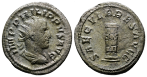 Silver Roman Antoninianus for the emperor Philip I The Arab