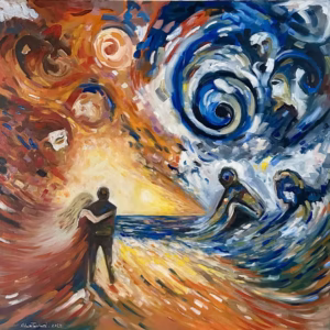 Love through the Storm of Life, oil on canvas