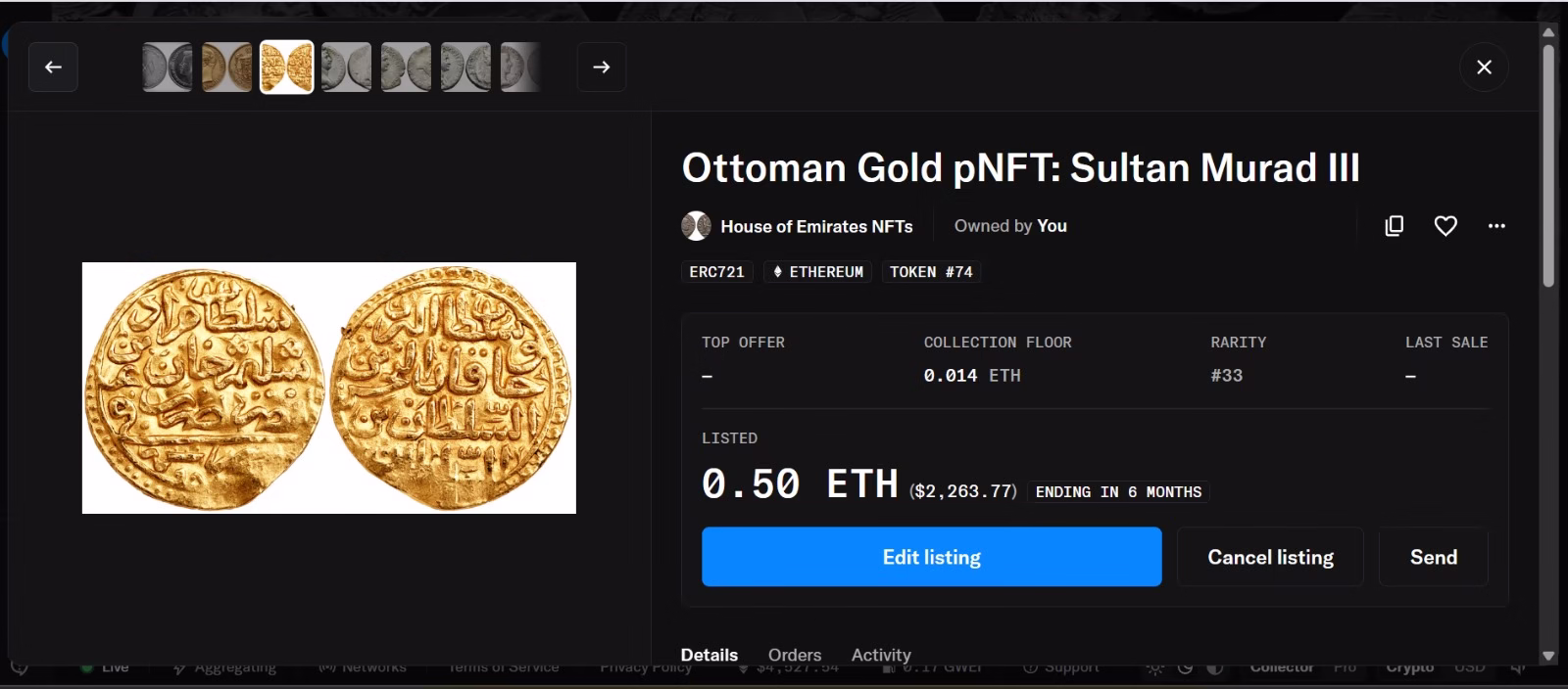 Ottoman Gold coins from House of Emirates