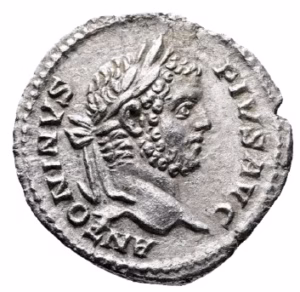 Caracalla denarius, Roman silver coin