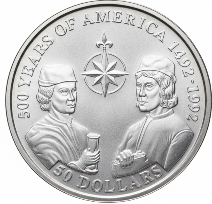 Cook Islands New Zealand Free Association 1993 50 Dollars silver coin