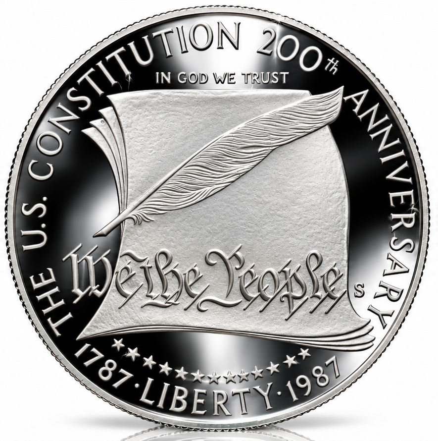 1987 US Constitution Bicentennial 90% silver dollar