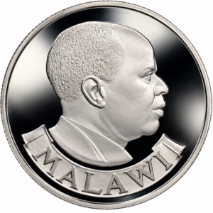 Malawi 1978 Silver 5 Kwacha .925, 28.28g, president Hastings Banda portrait